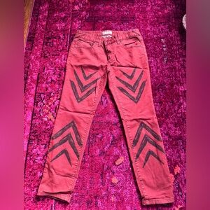 Free People Red Denim Jeans